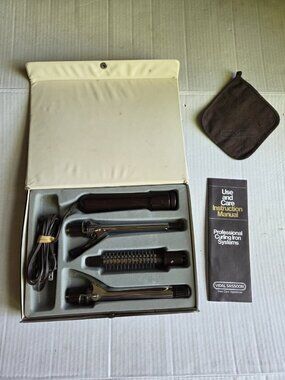 Vintage 1982 Vidal Sassoon Professional Curling Iron Set VS125 Tested Works
